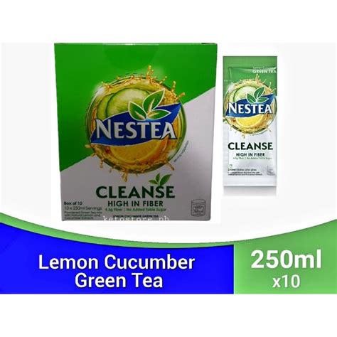 Nestea Cleanse Lemon Cucumber Powdered Green Tea With Fiber 250ml 10 Sachets Shopee Philippines