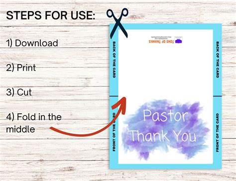 Printable Pastor Appreciation Card Pastor Thank You Card Pastor