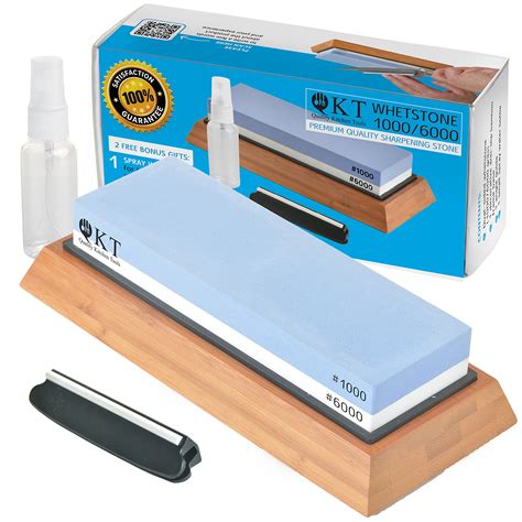 Whetstone Knife Sharpening Stone Set 2 Side 1000 6000 Grit Premium