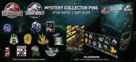 Jurassic Park Mystery Pin Badges Pin Badge Free Shipping Over £20