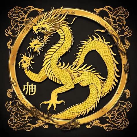 A Banner That Has A Beautiful Golden Western Dragon