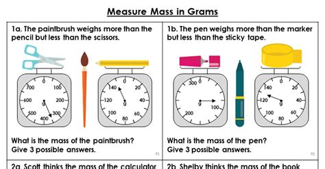 Measure Mass In Grams Reasoning And Problem Solving Classroom Secrets Classroom Secrets