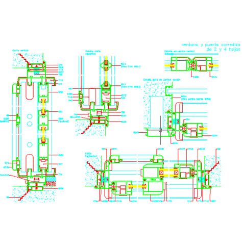 Detalles Constructivos En Autocad De Aberturas De Aluminio Cad Yo Dwg