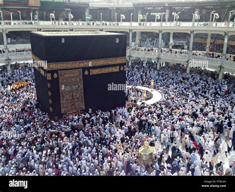 Thousands Of Muslim Hajj Pilgrims Circle The Holy Kaaba In The Al