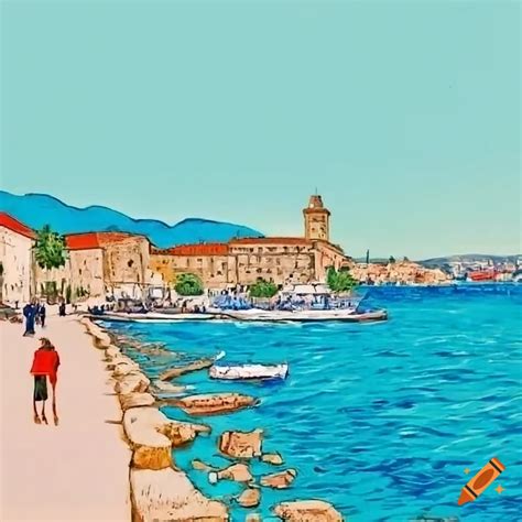 Scenic View Of Riva In Split Croatia On Craiyon