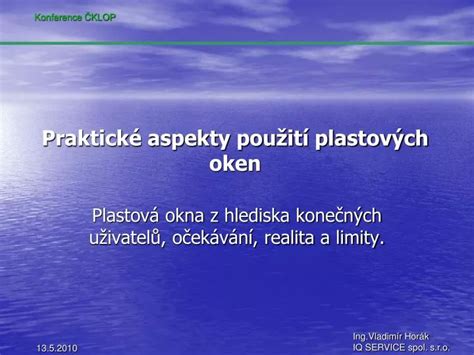 PPT Praktické aspekty použití plastových oken PowerPoint Presentation