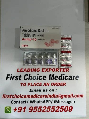 Amlip 10 Amlodipine Besilate Tablets IP At Rs 150 Stripe Amlodipine