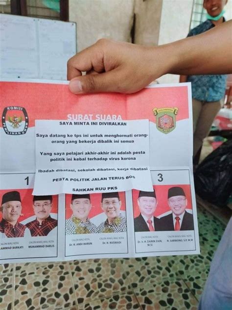 Surat Suara Pilkada 2020 Dicoret Coret Hingga Ditempel Foto One Piece