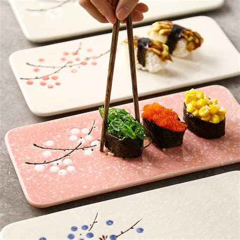 Jual Sakura Ceramic Sushi Plate Piring Sushi Dessert Ala Jepang Motif