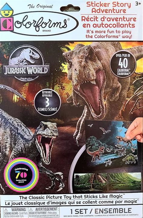 Greenbrier International Colorforms Jurassic Park Sticker Story Adventure Toys And Games