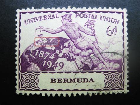 Bermuda 1949 6p Rosevio Stamp Sc 140 Upu Universal Postal Union Vf