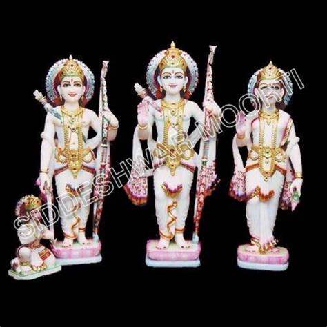 Hindu Ram Darbar Shining Marble Statue For Worship Size Feet At