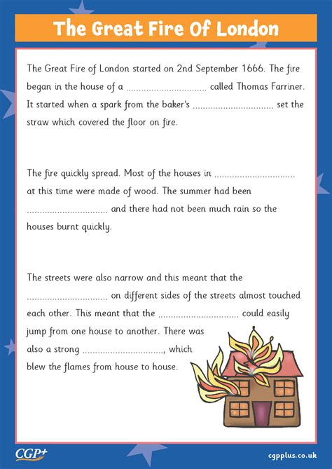 Great Fire Of London Comprehension Standard Year Cgp Plus