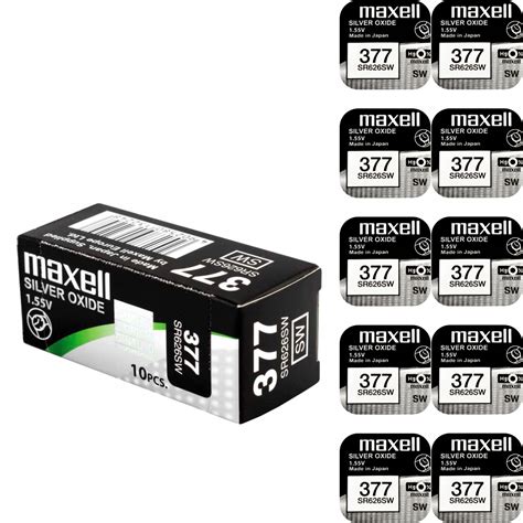 Bateria SR626SW 377 Do Zegarka MAXELL Srebrowa Guzikowa 10 Sztuk