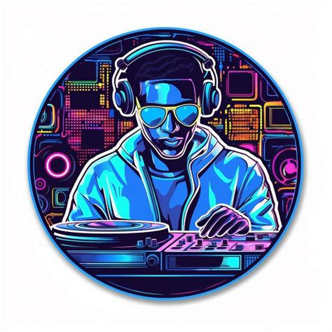 Premium Photo A Brightly Colored Illustration Of A Dj Mixing Music On