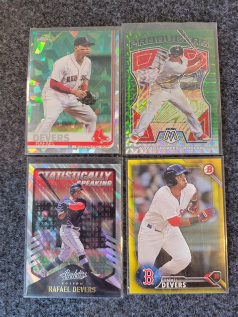 Card Lot Rafael Devers Sapphire Yellow Green Variations Red Sox