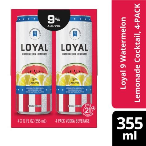 Loyal 9 Watermelon Lemonade Vodka Cocktail 4 Cans 12 Fl Oz Ralphs