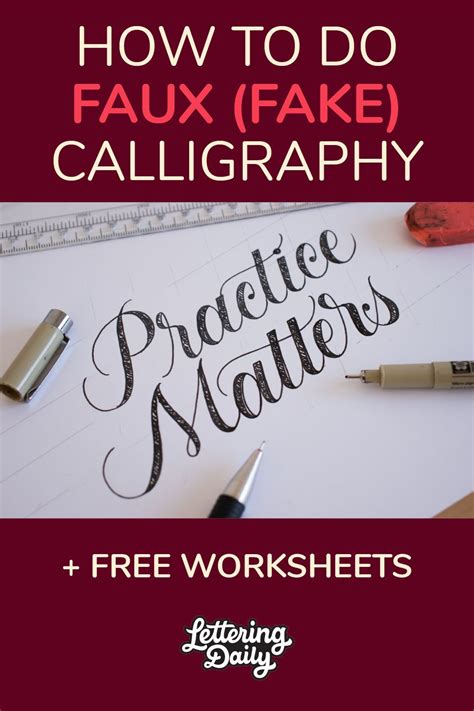 How To Do Faux Calligraphy Free Worksheets Lettering Tutorial