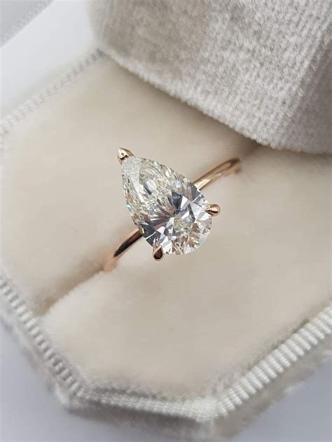 Carats Pear Shape Hidden Halo Diamond Engagement Ring Artofit