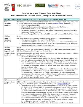 Draft Agenda For Development And Climate Days Iied Publications Library