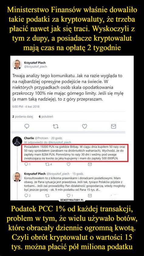 Ministerstwo Finans W W A Nie Dowali O Takie Podatki Za Kryptowaluty