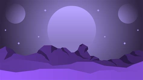 Science Fiction Landscape Vector Illustration Purple Planet Landscape