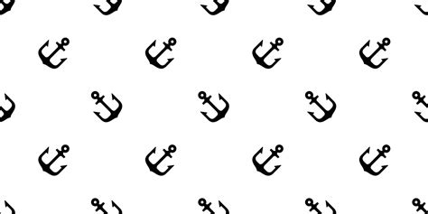 Anchor Seamless Pattern Vector Boat Pirate Helm Maritime Nautical Ocean