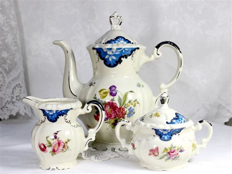 Mitterteich Bavaria Floral Set Coffee Set Coffee Pot Creamer Sugar