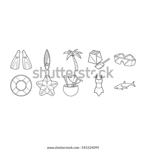 Beach Icon Set Stock Vector Royalty Free 545224099 Shutterstock