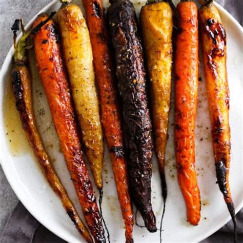 Roasted Rainbow Carrots With Citrusy Maple Orange Glaze