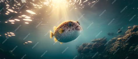 Premium Photo | Pufferfish in the ocean photography of a pufferfish in ...