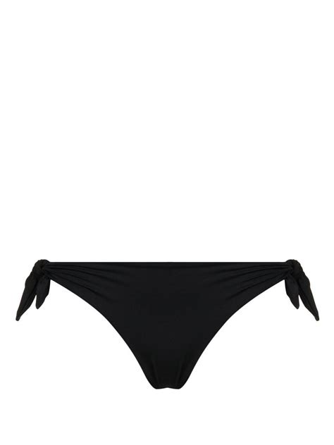 Saint Laurent Self Tie Bikini Bottoms Black Editorialist