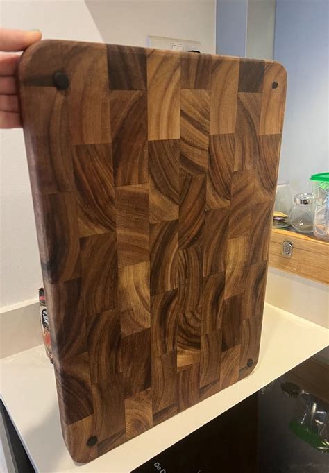 Ironwood Gourmet Large End Grain Prep Station Acacia Wood Cutting Board