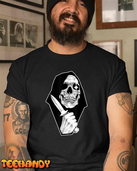 Reaper Death Knife Blackwork Tattoo Flash Unisex T-Shirt