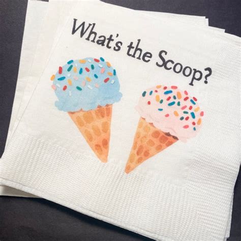 Ice Cream Gender Reveal Stickers Whats The Scoop Gender Etsy