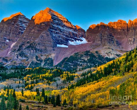 Maroon Bells Fall Sunrise Photograph by Harry Strharsky - Fine Art America