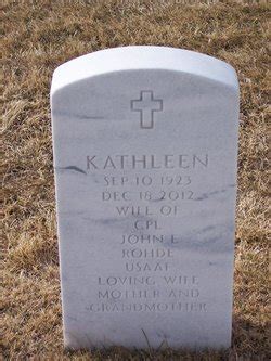 Kathleen Mary Tordoff Rohde Find A Grave Memorial