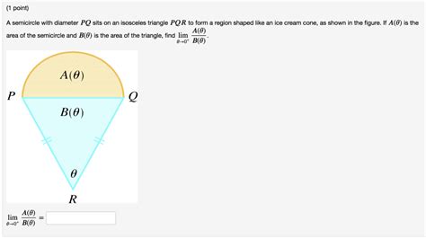 Solved 1 point Α semicircle with diameter PQ sits on an Chegg