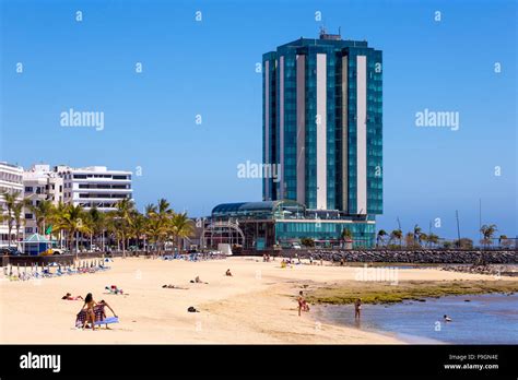 Playa Del Reducto City Beach Of Arrecife Lanzarote Canary Islands