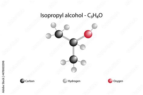 Isopropyl Alcohol Ball And Stick Model