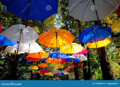 Many Many Colorful Umbrellas To The Delight Of All Editorial Stock