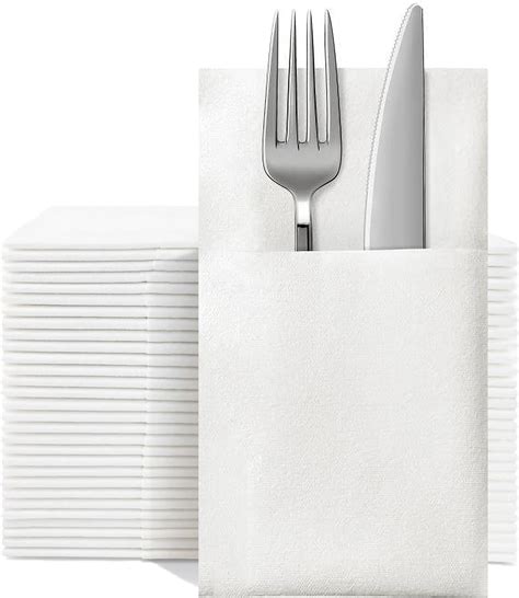 Amazon Kmakii Disposable Dinner Napkins With Built In Flatware