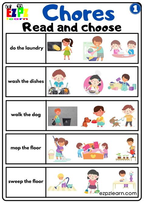 Chores English Esl Worksheets Pdf And Doc Worksheets Library