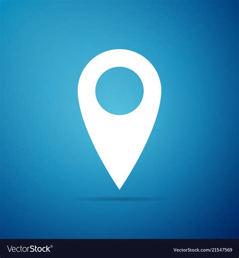 Map pin icon on blue background pointer symbol Vector Image