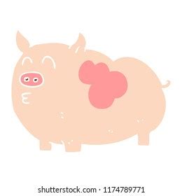 Flat Color Illustration Pig Stock Vector Royalty Free 1174789771