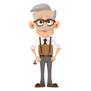 Mr Clipart Oldaged Oldfashioned Character With Glasses And Suspenders