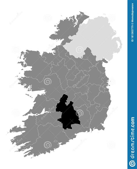 Tipperary County Council Republic Of Ireland, Counties Of Ireland Map Vector Illustration ...