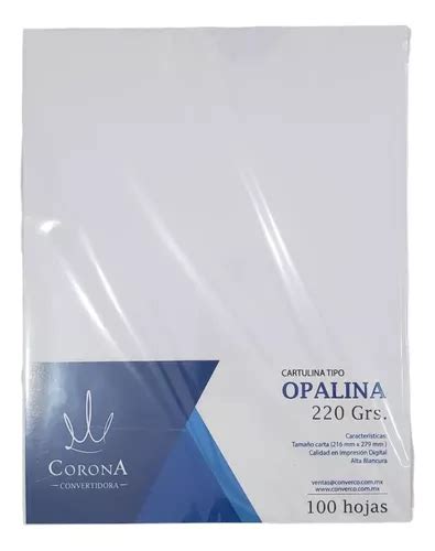 Cartulina Tipo Opalina Carta 220gr Blanca Paquete 100 Hojas