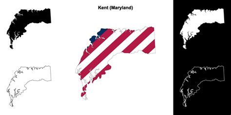 Kent County, Maryland outline map set 43105277 Vector Art at Vecteezy