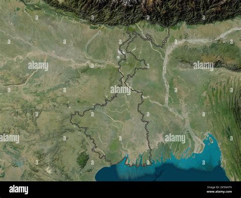 West Bengal State Of India Low Resolution Satellite Map Stock Photo